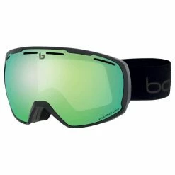 Masques De Ski BOLLE LAIKA FULL BLACK CORP MATTE - PHANTOM GREEN EMERALD PHOTOCHROMIC CAT 1 TO 3 23 Noir