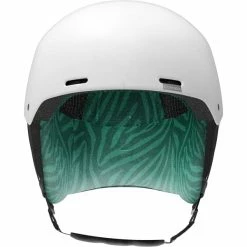 Casques Ski SALOMON SPELL+WHITE 23 Blanc / Noir / Vert -Raquettes neige Soldes 9 114623 spell white l41523400 03