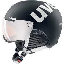 Casques Ski UVEX HLMT 500 VISOR BLACK-WHITE MAT 21 Noir