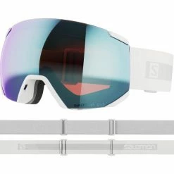 Masques De Ski SALOMON RADIUM PHOTO WHITE/AW BLUE 22 Blanc / Bleu